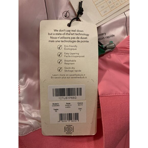 Save The Duck Women's Karin Rain Jacket in Pink - New with Tags, Size XS - Picture 4 of 9
